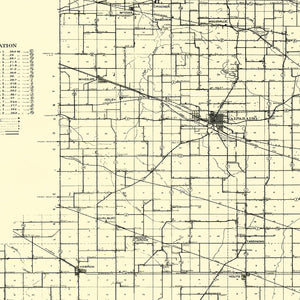 Vintage Map of Porter County, Indiana 1911