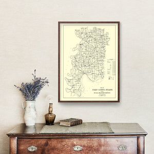 Vintage Map of Posey County, Indiana 1909
