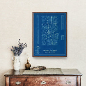 Vintage Map of Putnam County, Indiana 1936