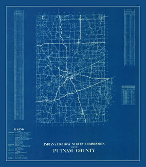 Vintage Map of Putnam County, Indiana 1936