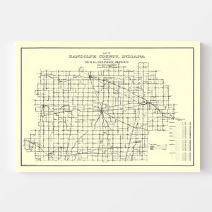 Vintage Map of Randolph County, Indiana 1910