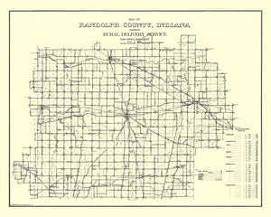 Vintage Map of Randolph County, Indiana 1910