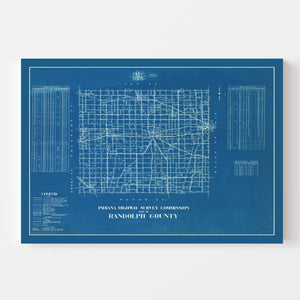 Vintage Map of Randolph County, Indiana 1936