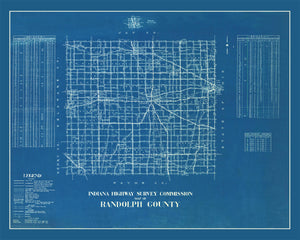 Vintage Map of Randolph County, Indiana 1936