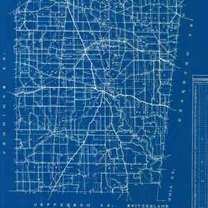Vintage Map of Ripley County, Indiana 1936