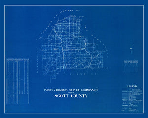 Vintage Map of Scott County, Indiana 1936