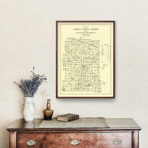 Vintage Map of Shelby County, Indiana 1909