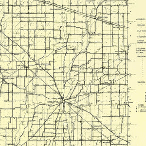 Vintage Map of Shelby County, Indiana 1909