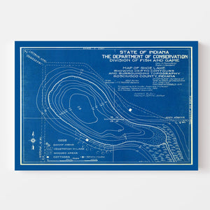 Vintage Shoe Lake, IN Map 1922