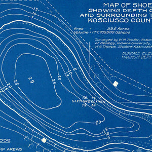 Vintage Shoe Lake, IN Map 1922