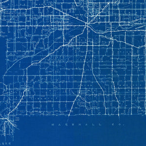 Vintage Map of St. Joseph County, Indiana 1936