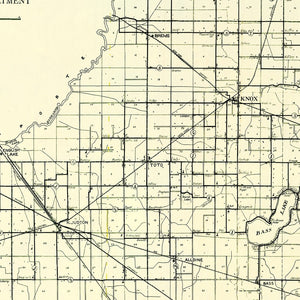 Vintage Map of Starke County, Indiana 1909