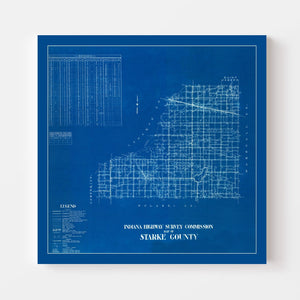 Vintage Map of Starke County, Indiana 1936