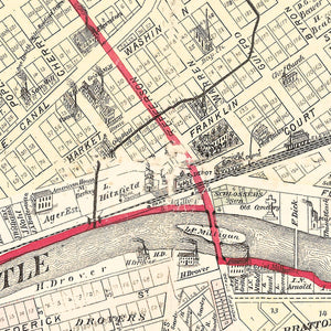 Vintage Map of Huntington, Indiana 1879
