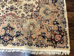 Antique Karastan Rug 8.8 x 12 Lanamar Floral Ivory Kirman Wool Discontinued