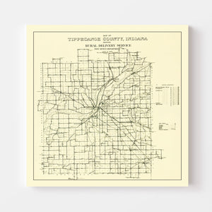 Vintage Map of Tippecanoe County, Indiana 1911