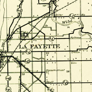 Vintage Map of Tippecanoe County, Indiana 1911