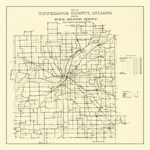 Vintage Map of Tippecanoe County, Indiana 1911