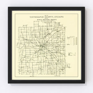 Vintage Map of Tippecanoe County, Indiana 1911