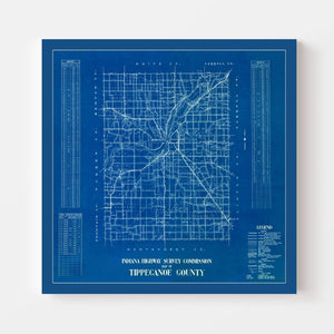 Vintage Map of Tippecanoe County, Indiana 1936