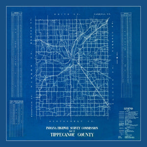 Vintage Map of Tippecanoe County, Indiana 1936