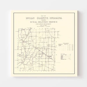 Vintage Map of Union County, Indiana 1911