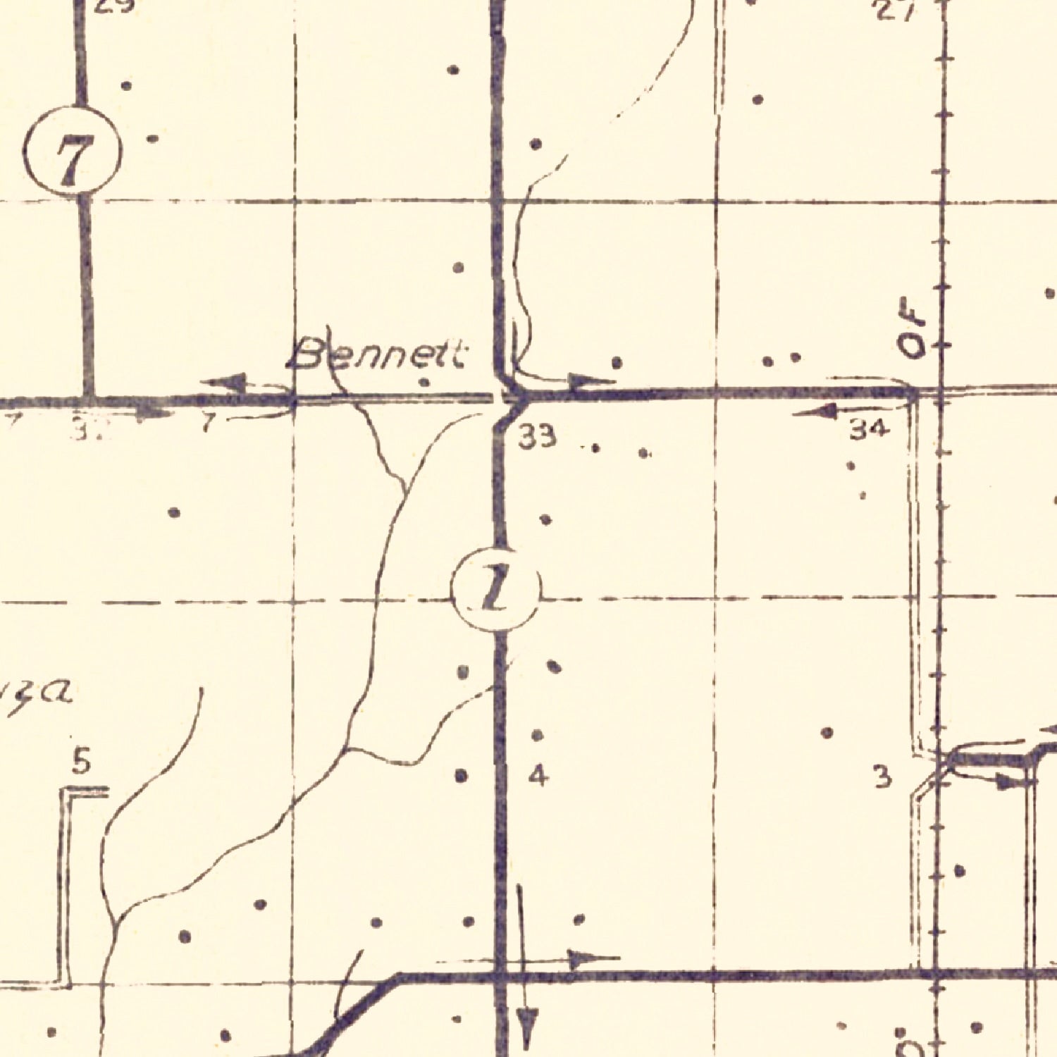 Vintage Map of Union County, Indiana 1911