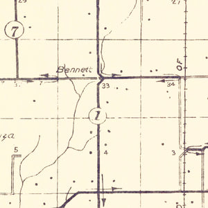 Vintage Map of Union County, Indiana 1911