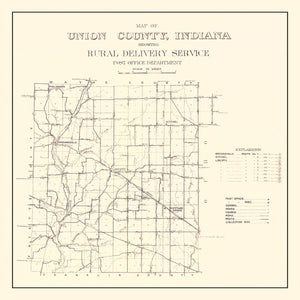 Vintage Map of Union County, Indiana 1911