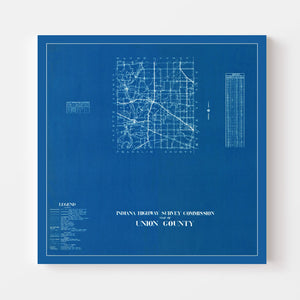 Vintage Map of Union County, Indiana 1936