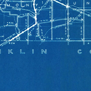 Vintage Map of Union County, Indiana 1936