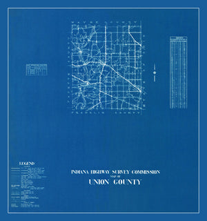 Vintage Map of Union County, Indiana 1936