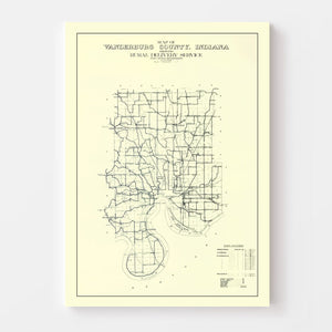 Vintage Map of Vanderburgh County, Indiana 1908