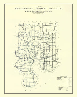 Vintage Map of Vanderburgh County, Indiana 1908