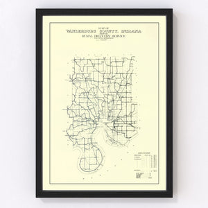 Vintage Map of Vanderburgh County, Indiana 1908