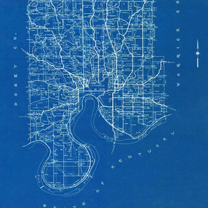 Vintage Map of Vanderburgh County, Indiana 1936