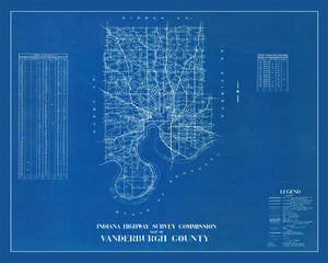 Vintage Map of Vanderburgh County, Indiana 1936