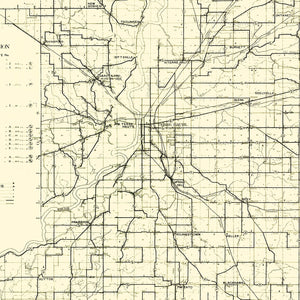 Vintage Map of Vigo County, Indiana 1909