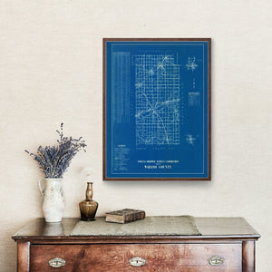 Vintage Map of Wabash County, Indiana 1936