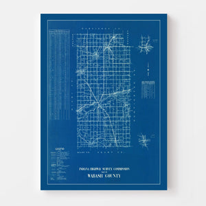 Vintage Map of Wabash County, Indiana 1936