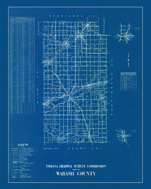 Vintage Map of Wabash County, Indiana 1936