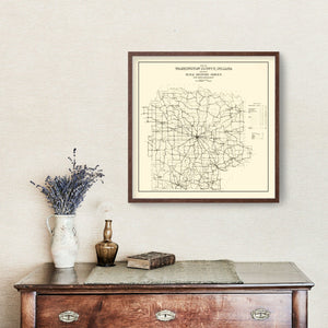 Vintage Map of Washington County, Indiana 1910
