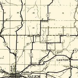 Vintage Map of Washington County, Indiana 1910