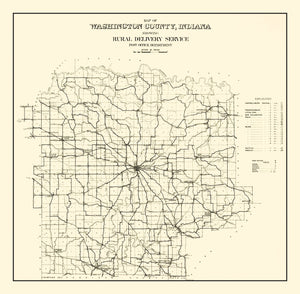 Vintage Map of Washington County, Indiana 1910