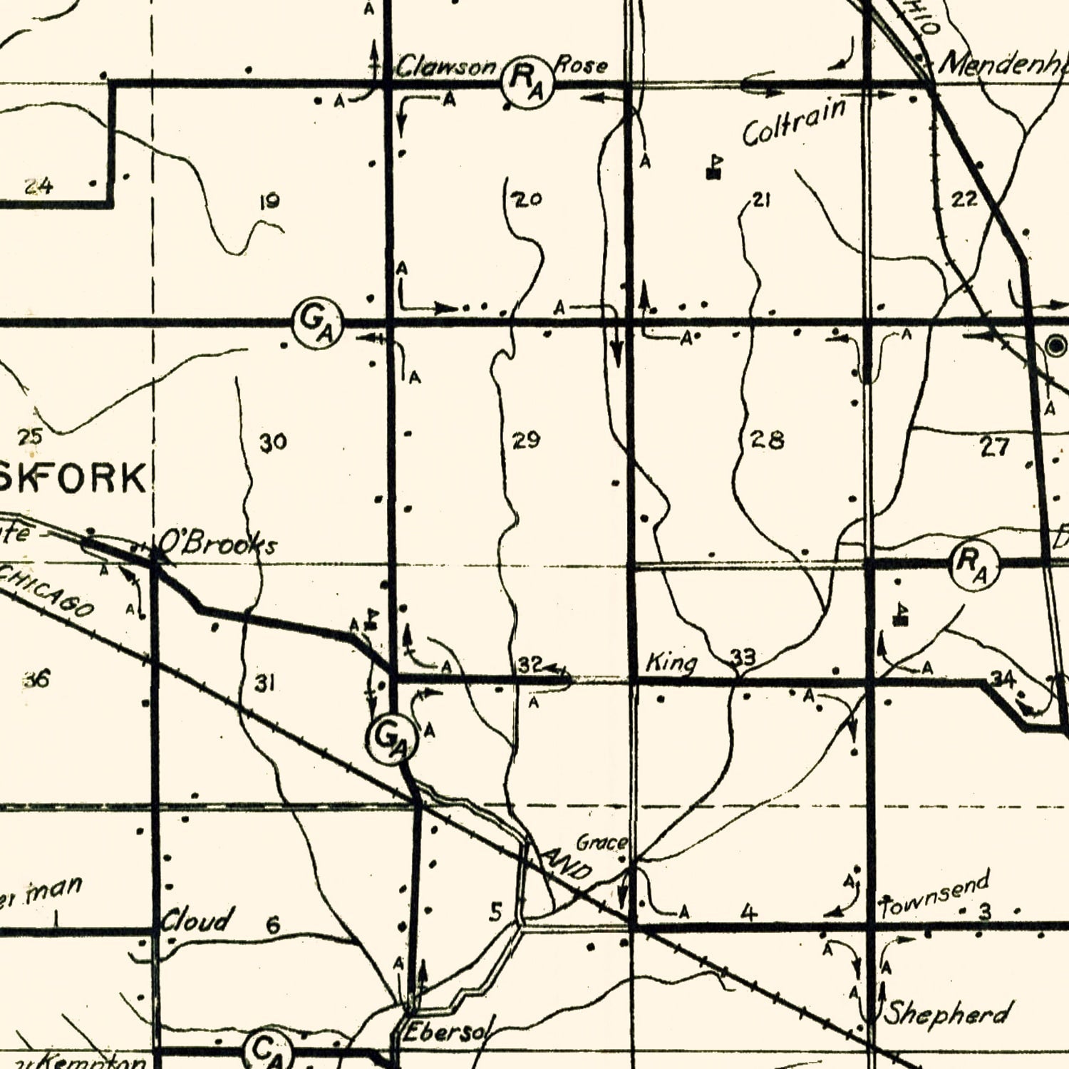 Vintage Map of Wayne County, Indiana 1910