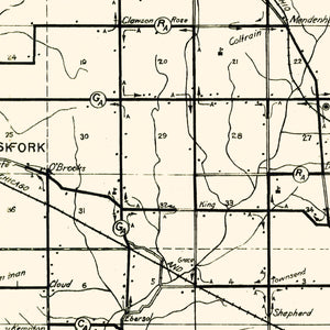 Vintage Map of Wayne County, Indiana 1910