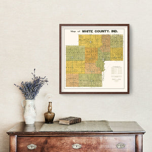 Vintage Map of White County, Indiana 1910