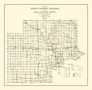 Vintage Map of White County, Indiana 1909