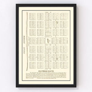 Vintage Map of Terre Haute, Indiana 1923