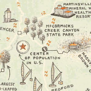 Vintage Map of Indiana 1923